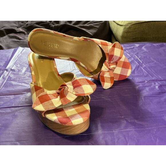 J. Crew Bohemian Printed bow-heel mules with Bow NWOB Size 8 - Picture 2 of 10